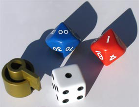 Detail of dice and playing token